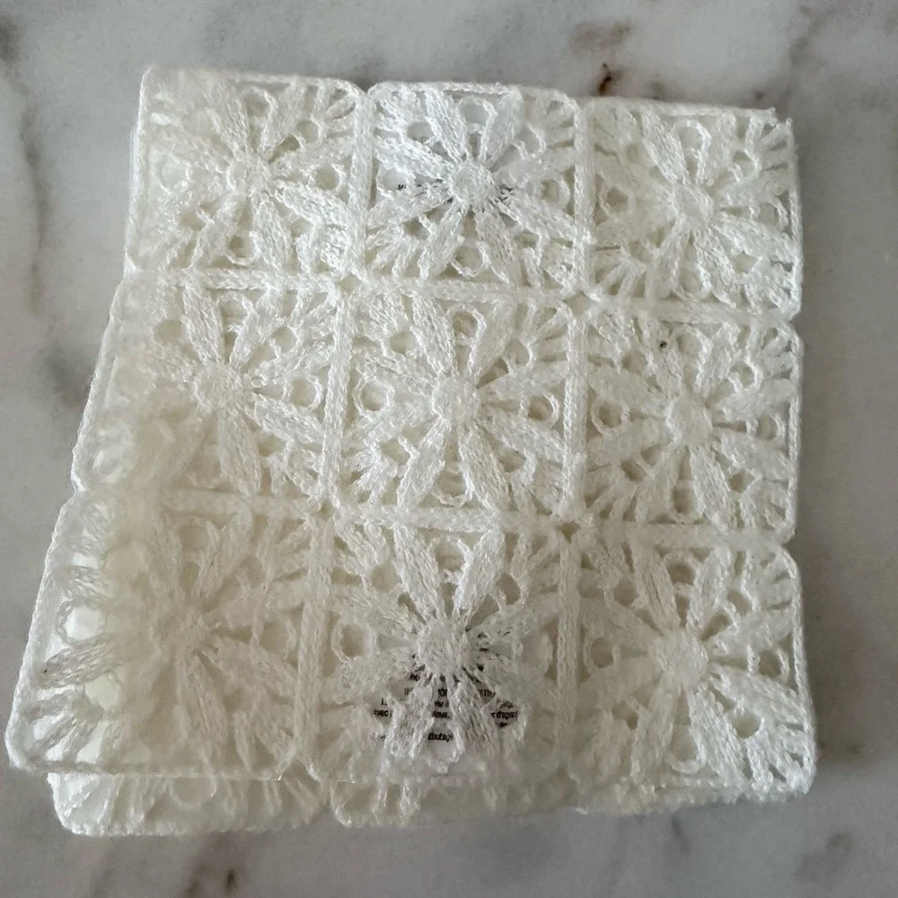 White Crochet Cocktail Napkins set of 6